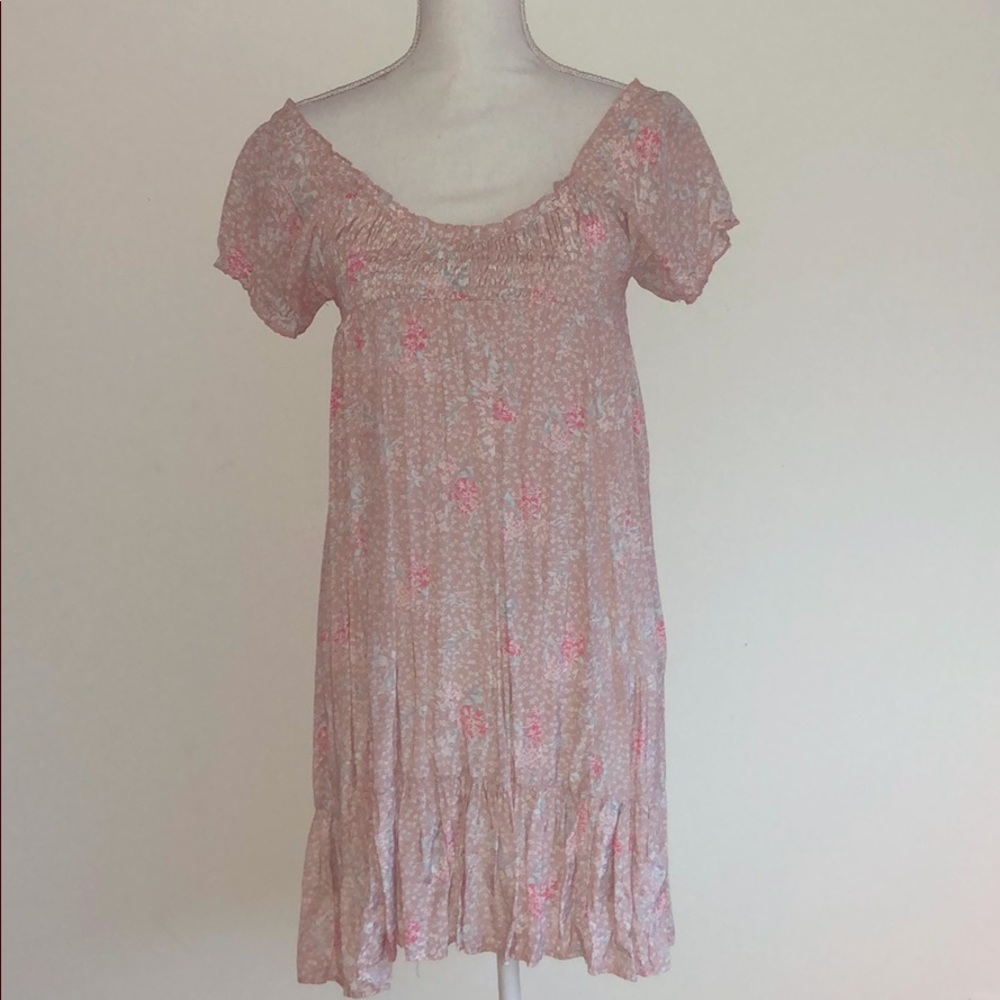 Free People Pale Pink Floral Sun Dress